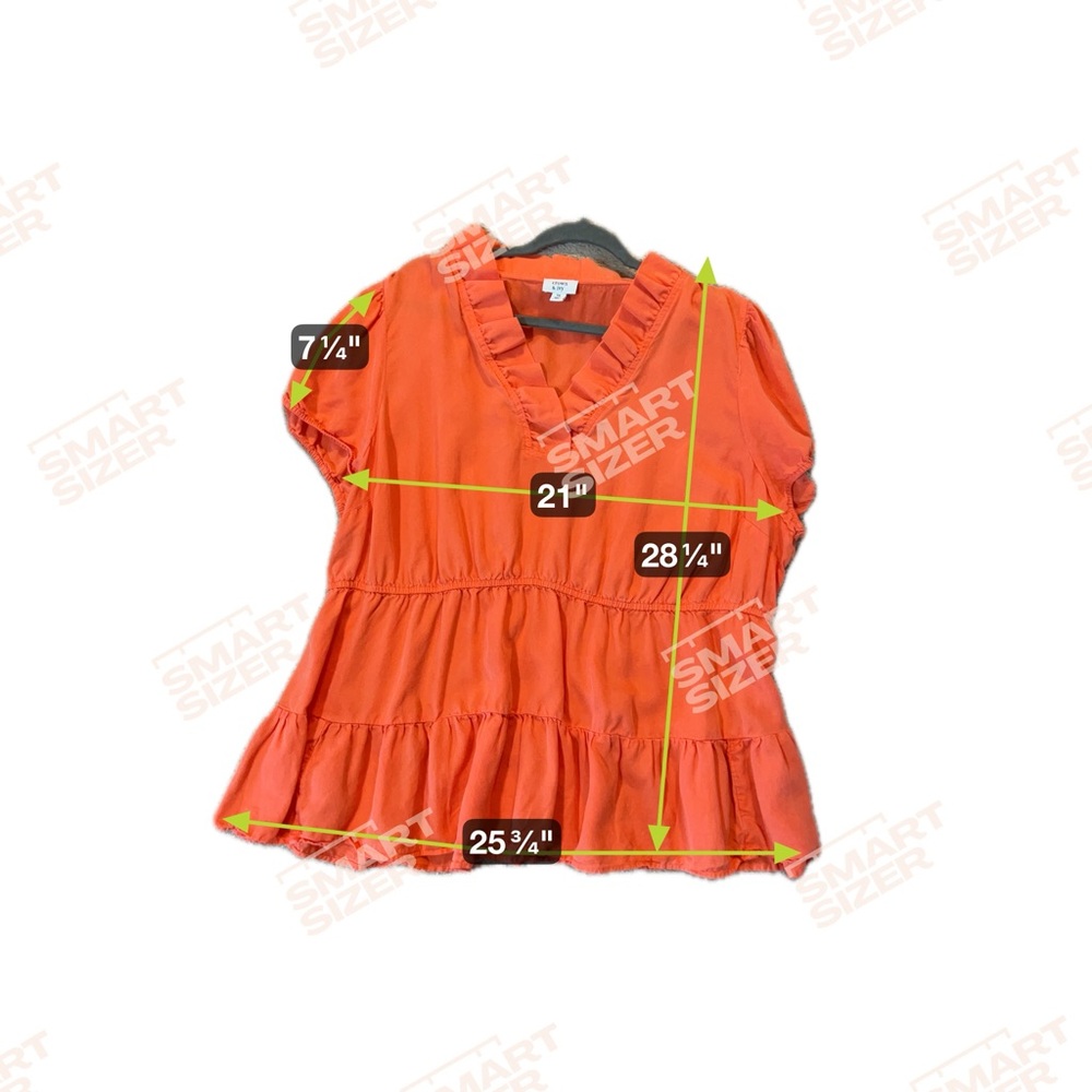 Crown & Ivy Red Ruffle V-Neck Top - Picture 12 of 14